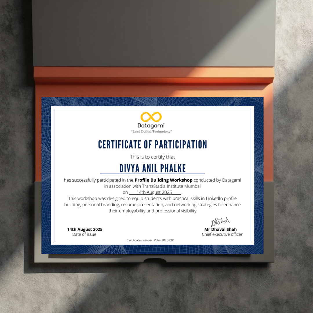 Certificate for Profile Building Workshop